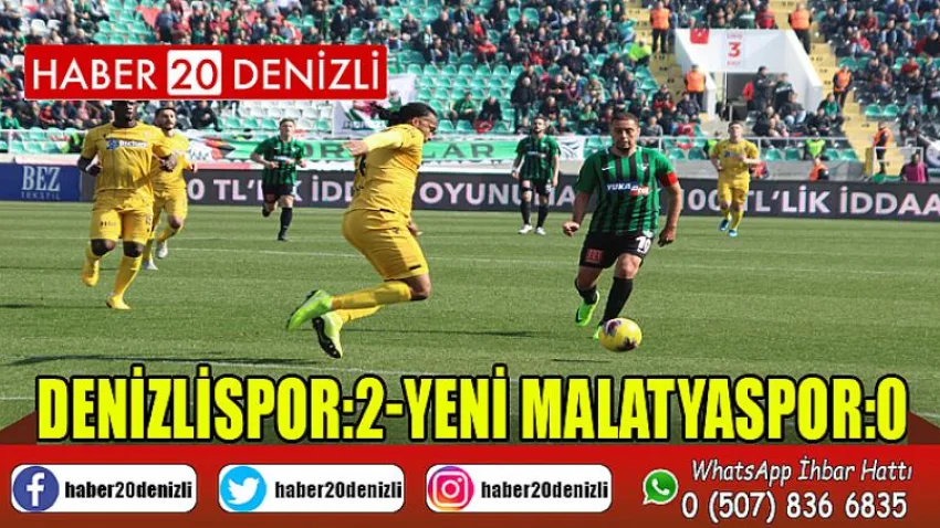 Denizlispor: 2 - Yeni Malatyaspor: 0 (Maç sonucu)