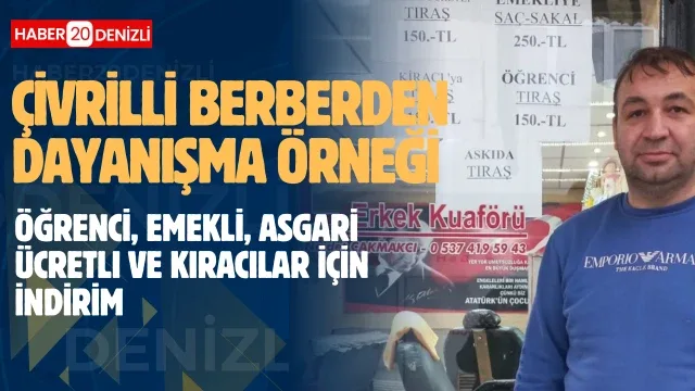 Çivrilli berberden dayanışma örneği