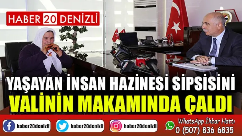 Yaşayan İnsan Hazinesi sipsisini valinin makamında çaldı