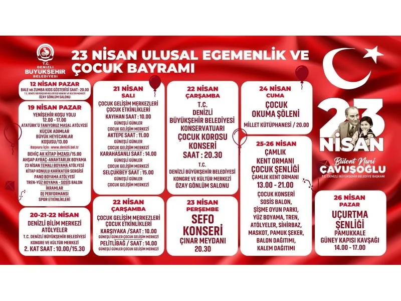 Denizli’de 23 Nisan coşkusu bu yıl da kenti saracak