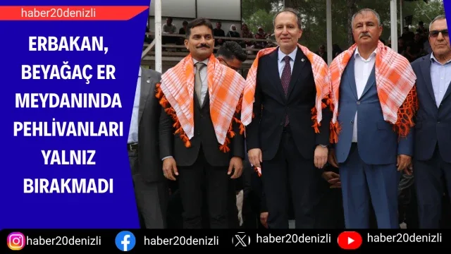 Erbakan, Beyağaç er meydanında pehlivanları yalnız bırakmadı