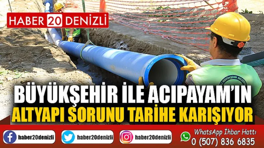 Büyükşehir ile Acıpayam’ın altyapı sorunu tarihe karışıyor