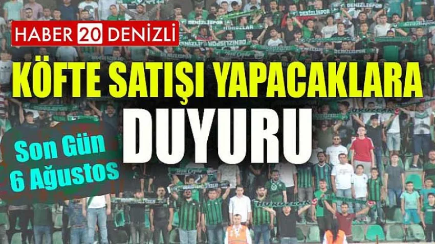 Köfte Satışı Yapacaklara Duyuru