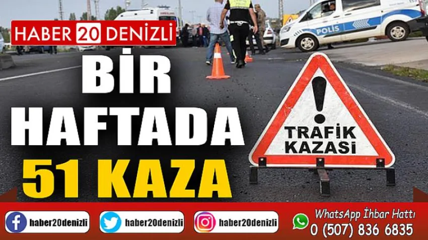 Denizli’de bir hafta içerisinde 51 kaza meydana geldi