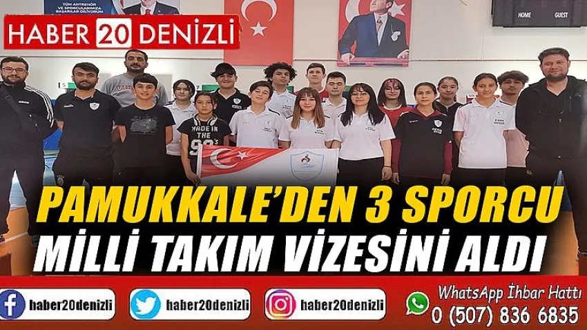 Pamukkale’den 3 sporcu milli takım vizesini aldı