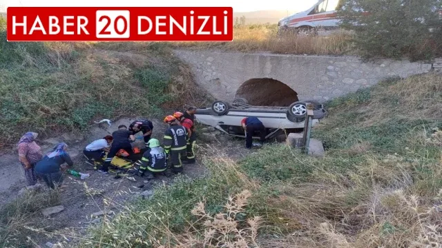 Kontrolden çıkan otomobil su kanalına uçtu: 3 yaralı