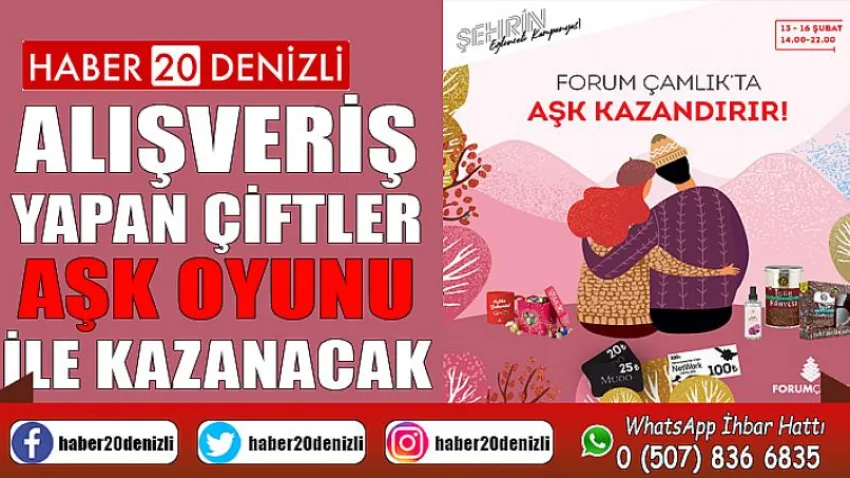 Alışveriş yapan çiftler aşk oyunu ile kazanacak