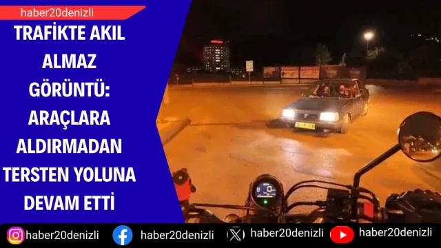 Trafikte akıl almaz görüntü: Araçlara aldırmadan tersten yoluna devam etti