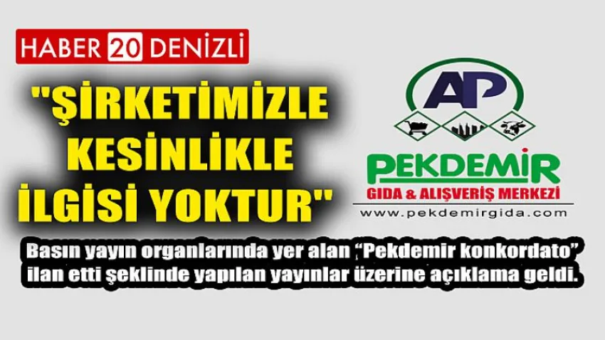 ''Şirketimizle Kesinlikle İlgisi Yoktur''