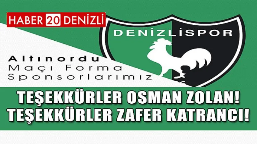 Teşekkürler Osman Zolan! Teşekkürler Zafer Katrancı!