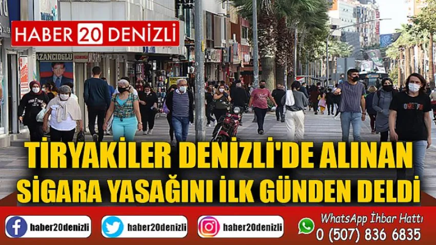 Tiryakiler Denizli'de alınan sigara yasağını ilk günden deldi