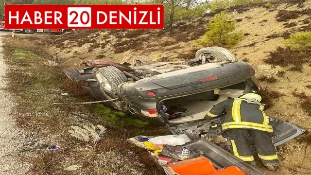 Kontrolden çıkan araç şarampole yuvarlandı: 1 yaralı