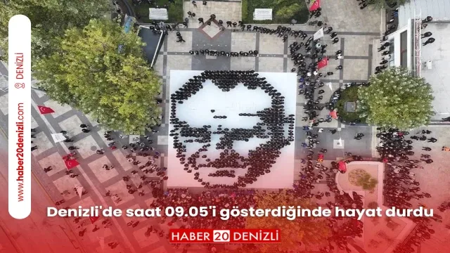 Denizli'de saat 09.05'i gösterdiğinde hayat durdu