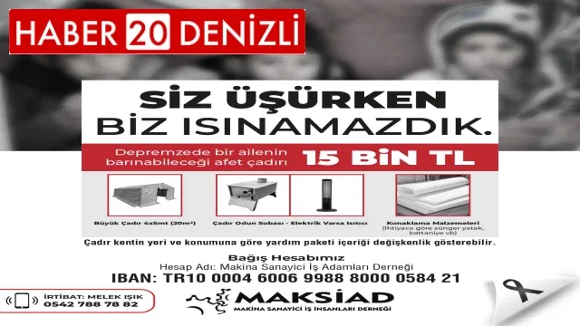 Maksiad Deprem Çadırı Kampanyası