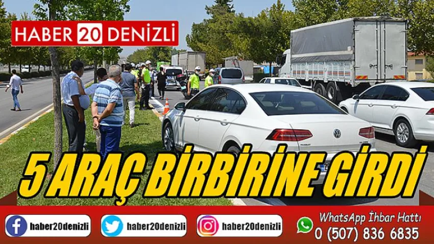 Direksiyon Hakimiyetini Kaybetti 5 Araç Birbirine Girdi
