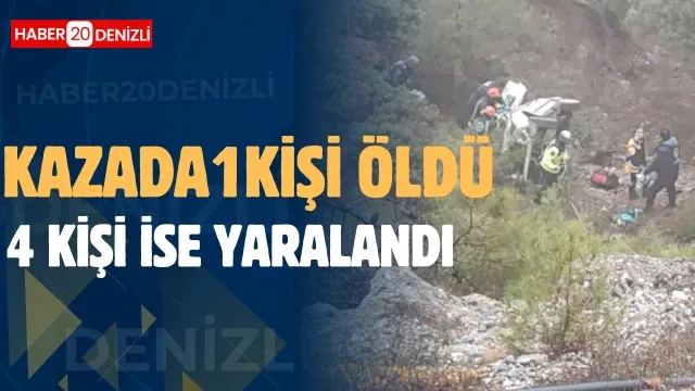 Şarampole uçan araçta 1 kişi öldü, 4 kişi yaralandı