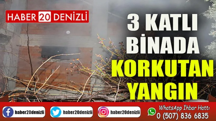 3 katlı binada korkutan yangın