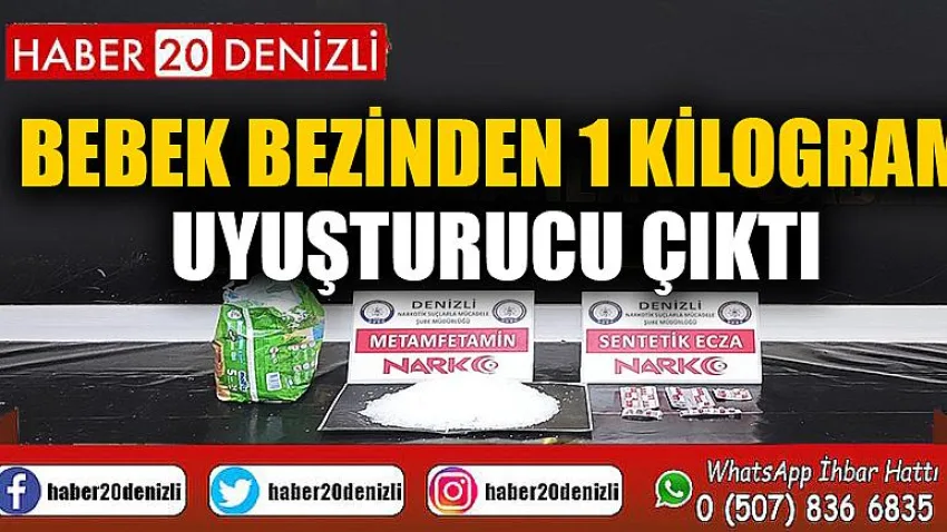 Bebek bezinden 1 kilogram uyuşturucu çıktı