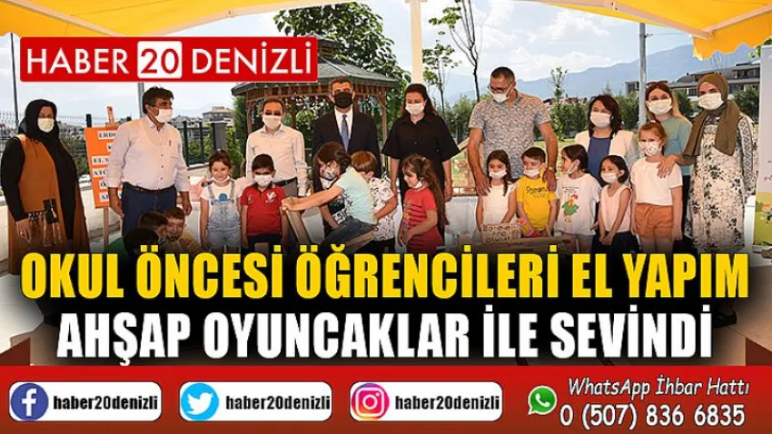 Okul öncesi öğrencileri el yapımı ahşap oyuncaklar ile sevindi