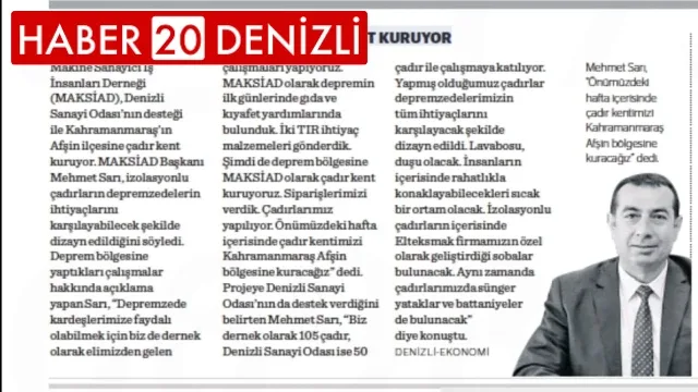 MAKSİAD çadır kent kuruyor