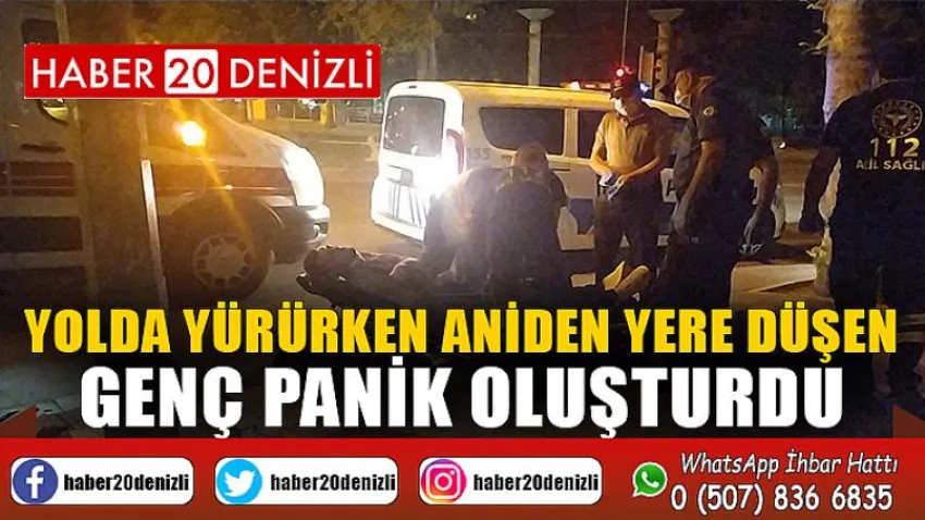 Yolda yürürken aniden yere düşen genç panik oluşturdu