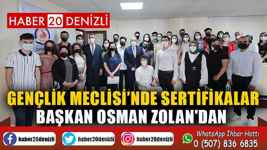Gençlik Meclisi’nde sertifikalar Başkan Osman Zolan'dan