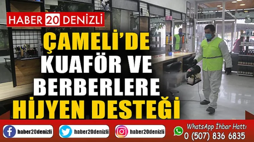 Çameli’de kuaför ve berberlere hijyen desteği