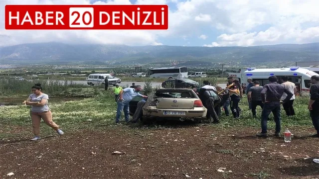 Takla atan otomobil tarlaya yuvarlandı: 2 yaralı