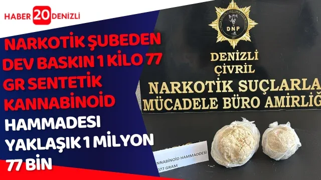 Narkotik şubeden dev baskın 1 kİlo 77 gr Sentetİk Kannabİnoİd hammadesi Yaklaşık 1 mİlyon 77 bİn