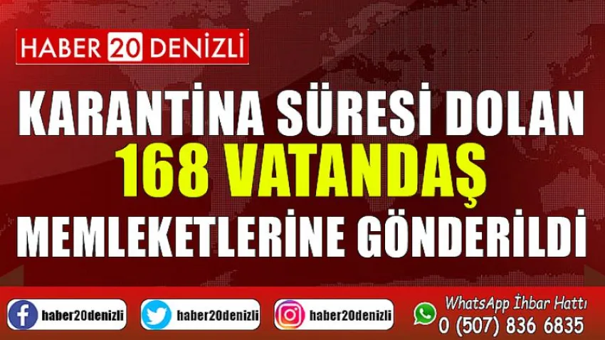 Karantina süresi dolan 168 vatandaş memleketlerine gönderildi