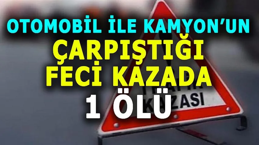 Otomobil ile Kamyonun Çarpıştığı Feci Kazada 1 Ölü