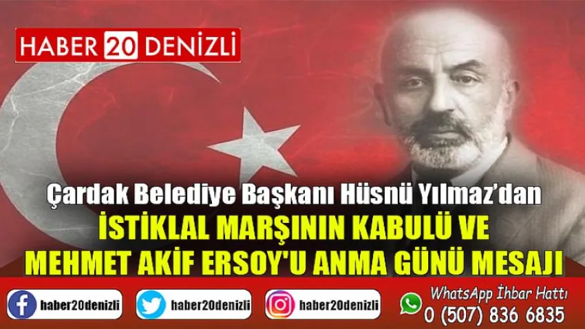 İstiklal Marşının Kabulü ve Mehmet Akif Ersoy'u Anma Günü Mesajı