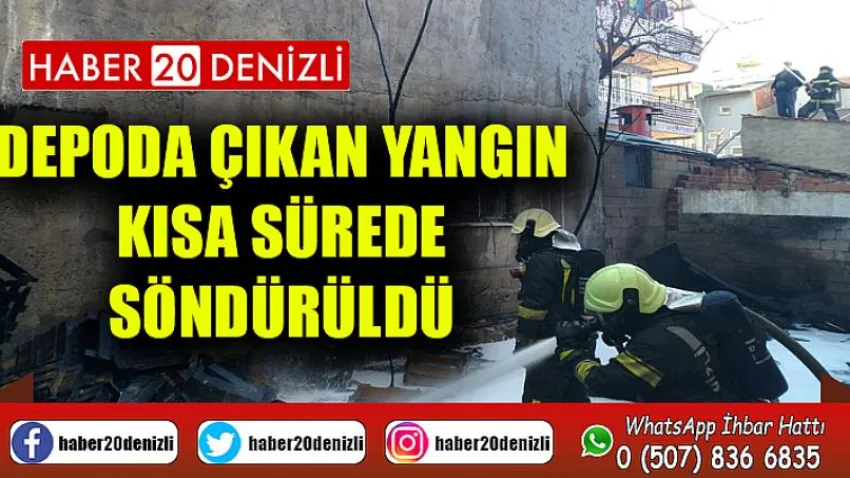 Depoda çıkan yangın kısa sürede söndürüldü