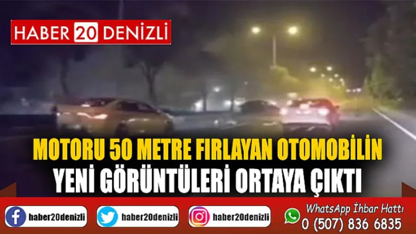 Motoru 50 metre fırlayan otomobilin yeni görüntüleri ortaya çıktı