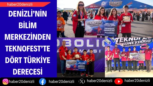 Denizli’nin bilim merkezinden TEKNOFEST’te dört Türkiye derecesi
