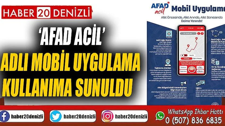‘AFAD Acil’ adlı mobil uygulama kullanıma sunuldu
