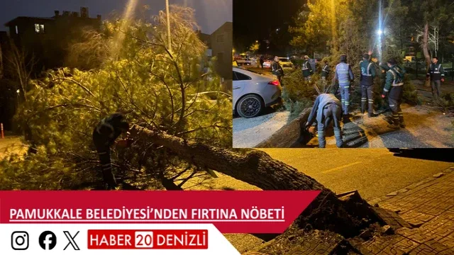 Pamukkale Belediyesi’nden Fırtına Nöbeti
