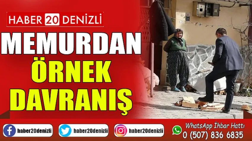 Yaşlı teyzeye yardım eden memurdan örnek davranış