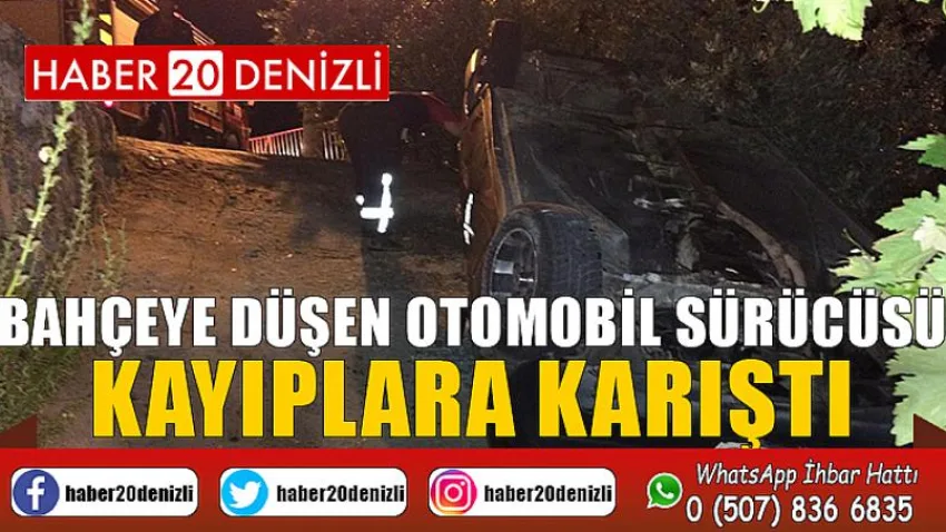 Bahçeye düşen otomobil sürücüsü kayıplara karıştı