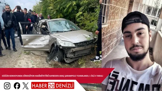 Düğün konvoyunda direksiyon hakimiyetini kaybeden araç şarampole yuvarlandı; 1 ölü 4 yaralı