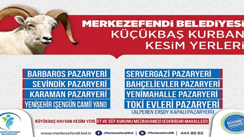 Merkezefendi’de Kurban Kesim Yerleri Belirlendi