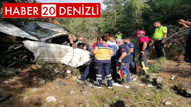 Uçurumdan yuvarlanan otomobilde 1’i ağır 3 kişi yaralandı