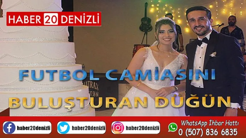 Futbol camiasını buluşturan düğün