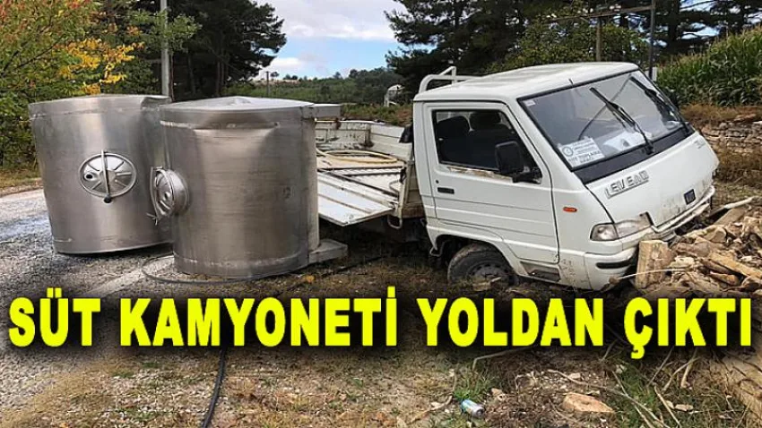 Süt Kamyoneti Yoldan Çıktı