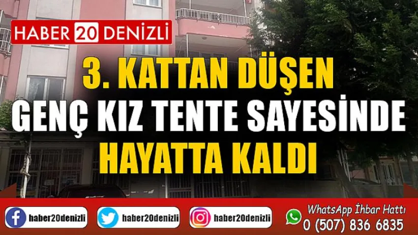 3. kattan düşen genç kız tente sayesinde hayatta kaldı