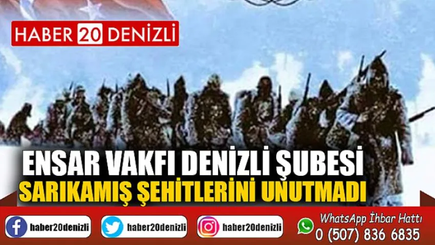 Ensar Vakfı Denizli Şubesi Sarıkamış Şehitlerini Unutmadı