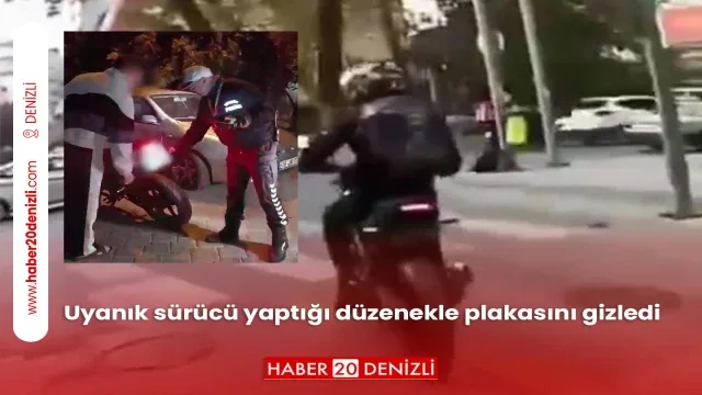 Uyanık sürücü yaptığı düzenekle plakasını gizledi