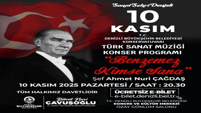 Büyükşehir’den 10 Kasım’a özel anma programı Denizli Büyükşehir Belediyesi’nden Ata’ya saygı dolu etkinlikler