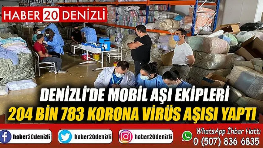 Denizli’de mobil aşı ekipleri 204 bin 783 korona virüs aşısı yaptı
