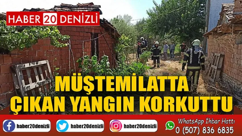Müştemilatta çıkan yangın korkuttu